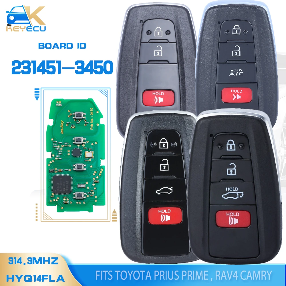 

KEYECU 231451-3450 HYQ14FLA Smart Remote Key Fob 314.3MHz for Toyota Prius Prime ,RAV4 Camry Highlande 2018 2019 2020 2021 2022