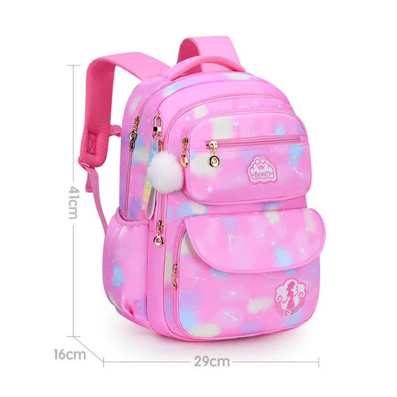 Imagem -05 - Bolsas Escolares Primárias Ortopédicas para Meninas Mochila Infantil Mochila de Grande Capacidade Cor Gradiente Notas 136