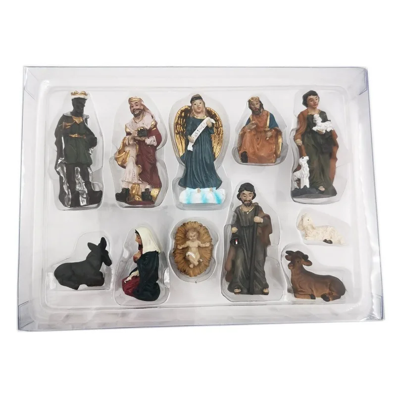 Nativity Sets for Christmas Christ Birth of Jesus Ornament Gifts Nativity Scene Crafts Resin Christmas Figurine Decoration