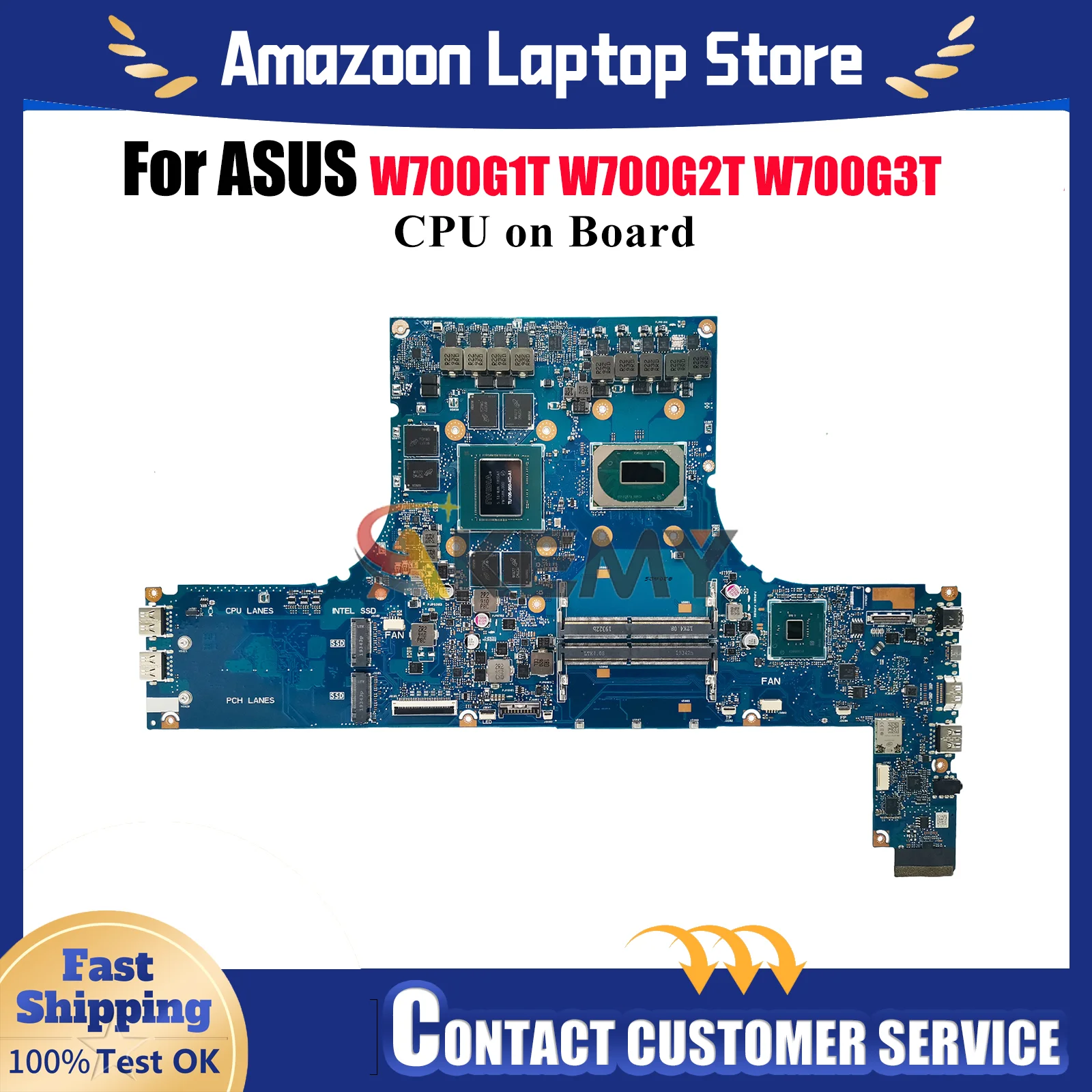 

W700G3T Laptop Motherboard For ASUS ProArt W700G1T W700G2T W700G3T W700G Notebook Mainboard With CPU tests OK fast shipping stk