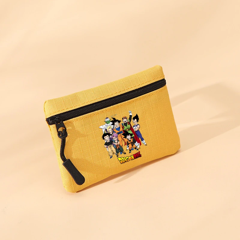 Dragon Ball Man Mini Wallet Anime Cartoon Print Coin Purse Small Zip Purse Woman Portable Money/Card Storage Bag Card Holder