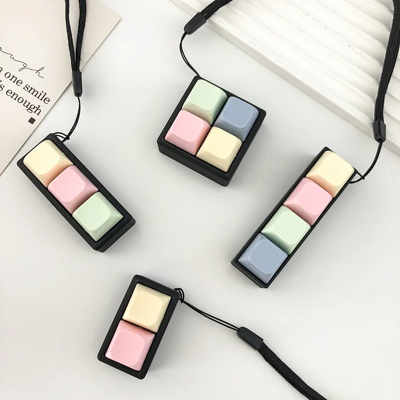 

2/3/4 клавиши, декомпрессионные игрушки для пальцев, клавиатура для пальцев, колпачки для снятия стресса, игрушки с брелоком, подвеска, расслабляющая игрушка для снятия скуки