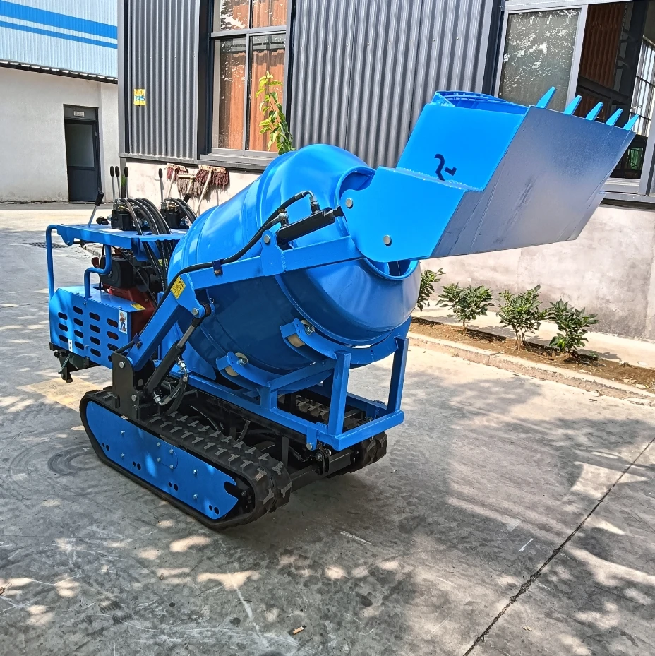 YG Customized Automatic Small Tracked Concrete Mixer Self Loading Mini Crawler Dump Truck With Fully Hydraulic System Engine & B