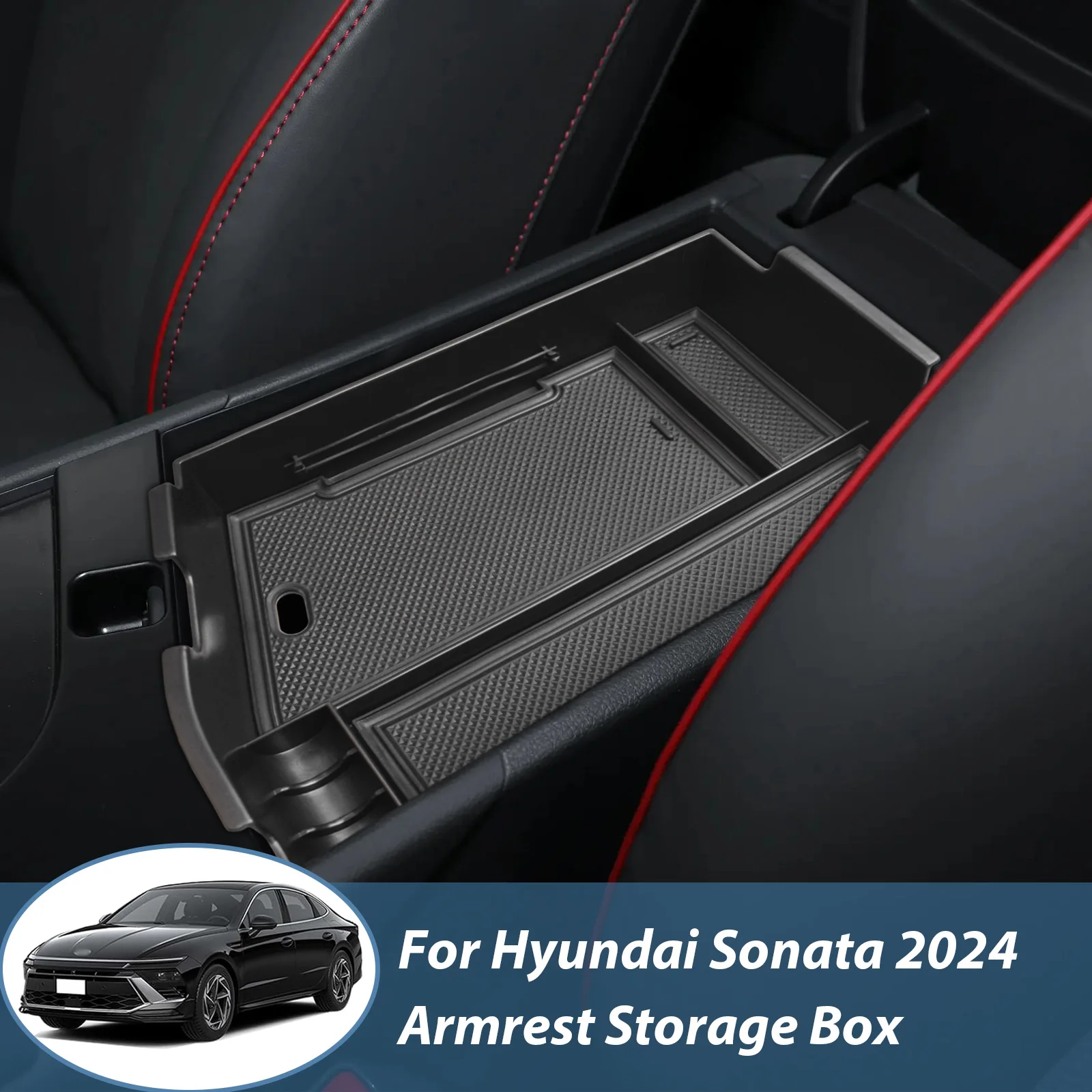 

Center Console Organizer for Hyundai Sonata 2024 Car Storage Box Tray Armrest Storage Car Box ABS Accessories Interior Organizer