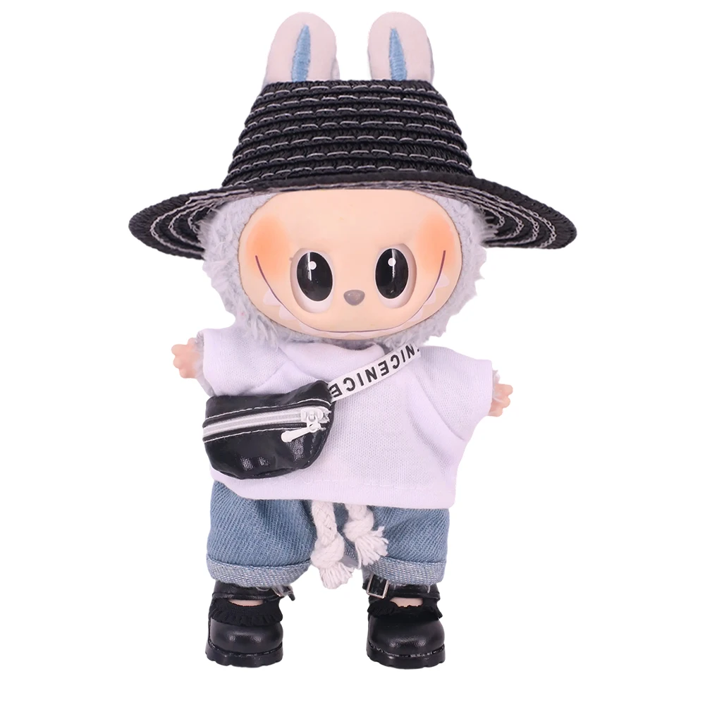 اليدوية دمية حقيبة رافعة على ظهره ل Labubu الملابس والاكسسوارات V1 V2 V3 17 سنتيمتر ألعاب الدمى القطيفة للفتيات #3