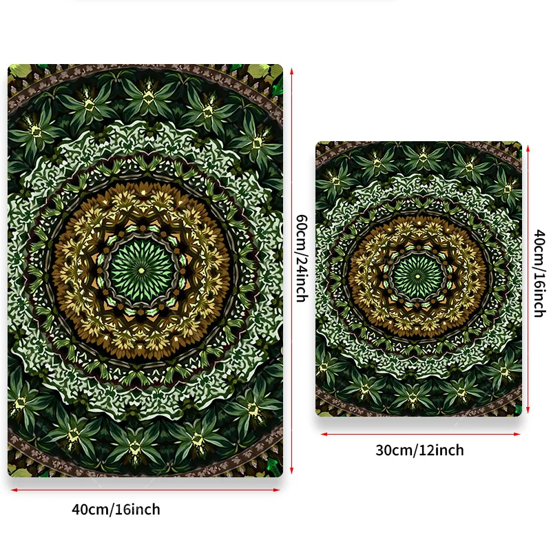 قطعة واحدة من نسيج الجدار، نسيج ماندالا الأخضر لديكور غرفة بوهو، فن تعليق على الحائط