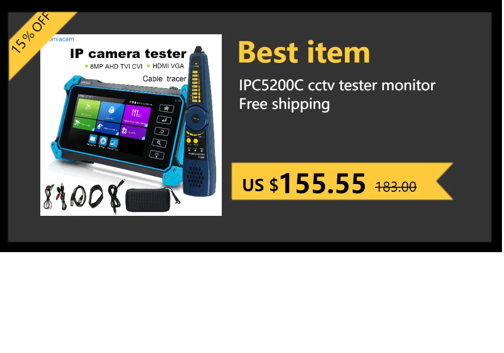 IPC-9800 Plus+ Series 4K IP CCTV Tester 7 Monitor H.265 TVI CVI AHD CVBS Analog IPC-9800 Plus+ Series 4K IP CCTV Tester 7 Monitor H.265 TVI CVI AHD CVBS Analog