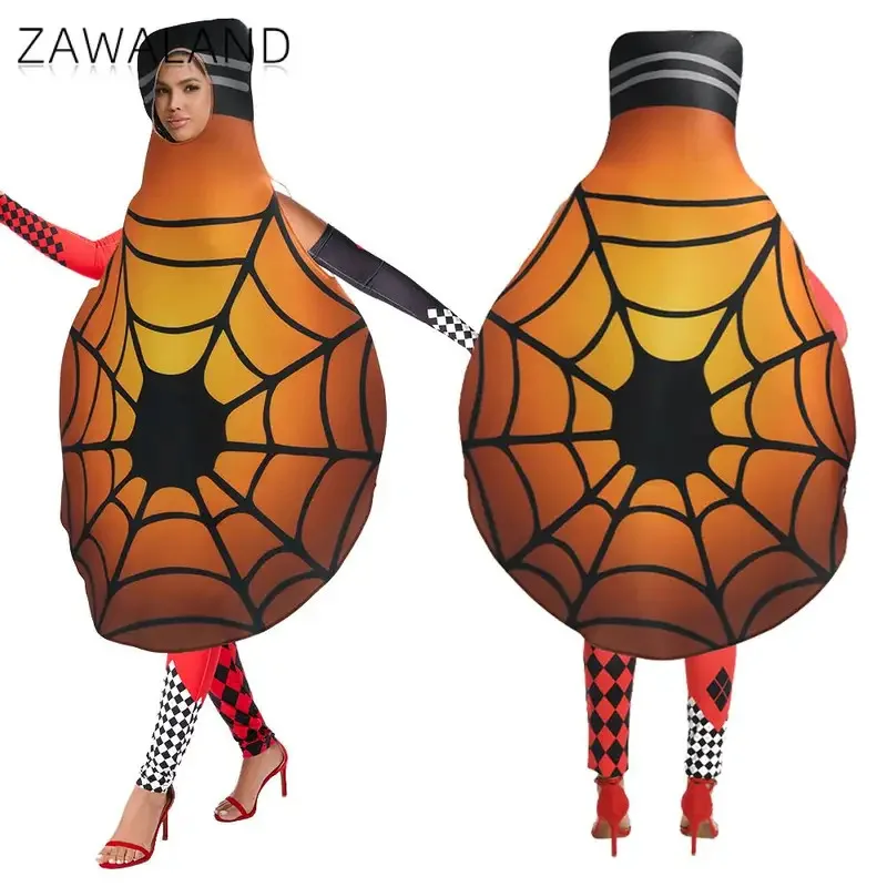 ชุดคอสเพลย์ฮาโลวีน ชุดใยแมงมุมตลก หลอดไฟ ชุดคอสเพลย์ฟองน้ำ ชุดแฟนซีสำหรับผู้ใหญ่ ผู้หญิง ผู้ชาย ชุดแต่งกายสำหรับงานปาร์ตี้วันหยุด