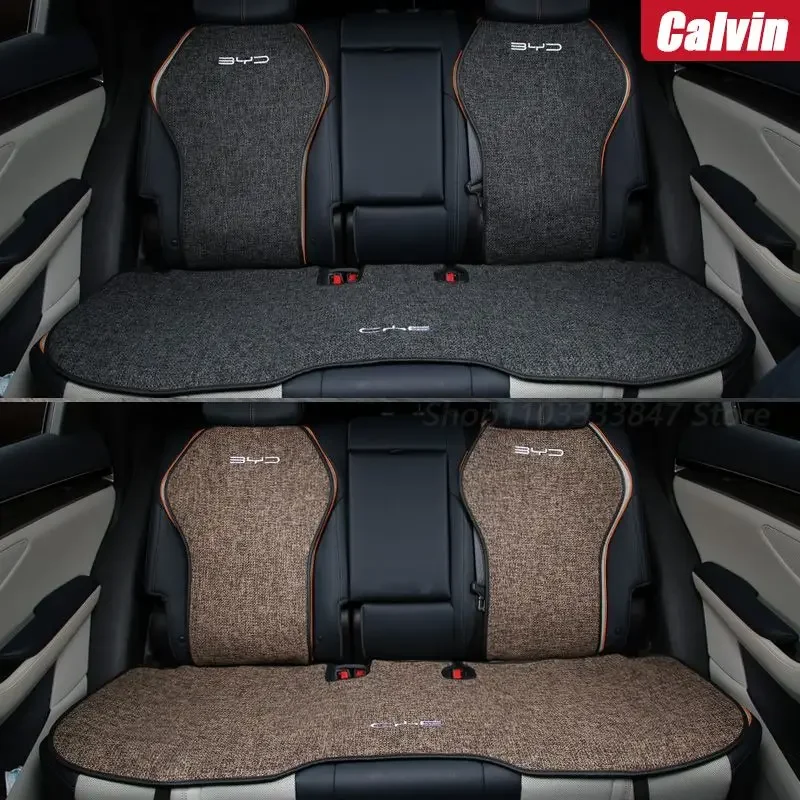 For BYD Atto 3 Yuan Plus 2022 Accessories Car Seat Covers Car Cushion BYD Linen Cushion Breathable for Summer Universal Gray