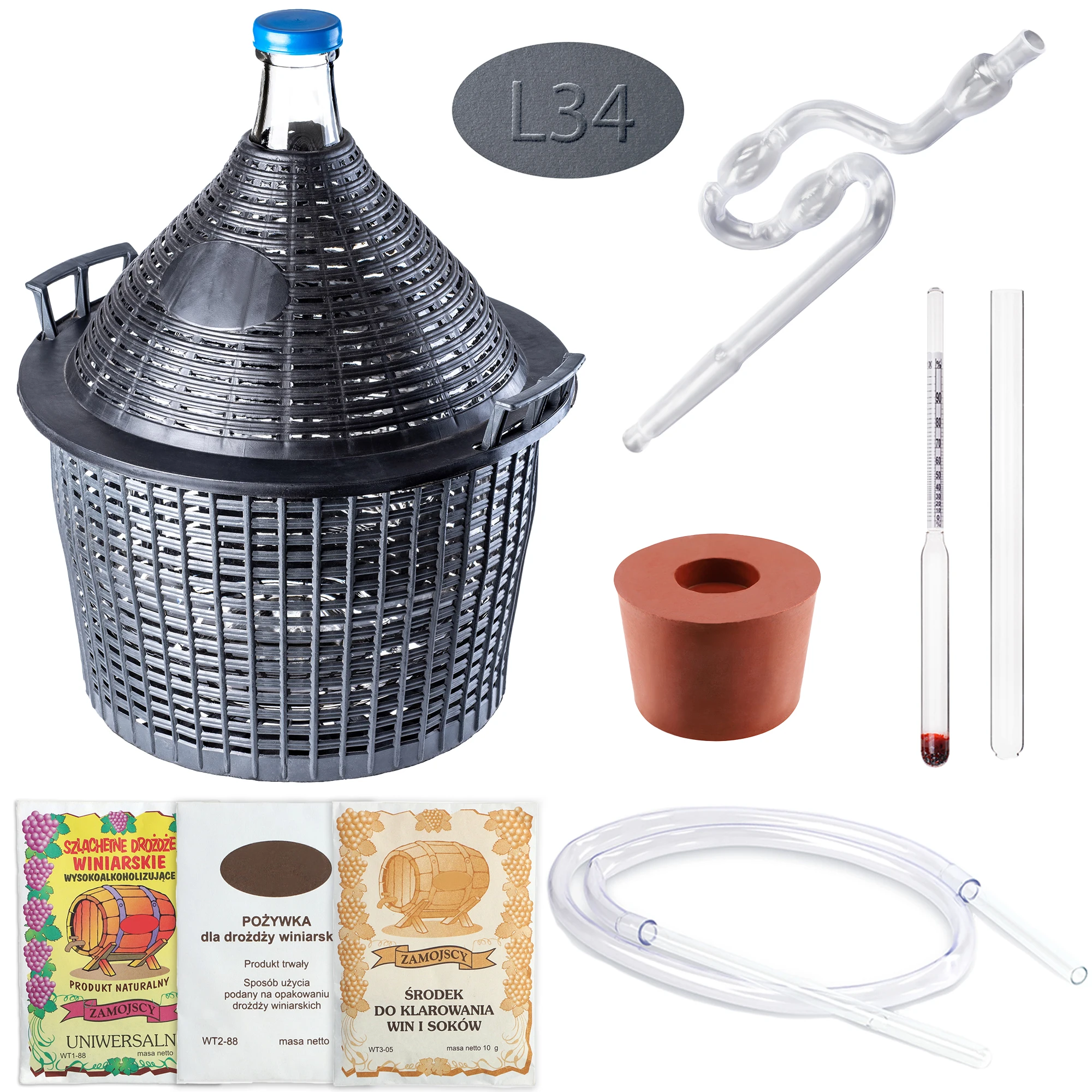 Kadax Wijn Sifon 34L Buisstopper Slang Hydrometer Gist Verduidelijkingsmiddel Set