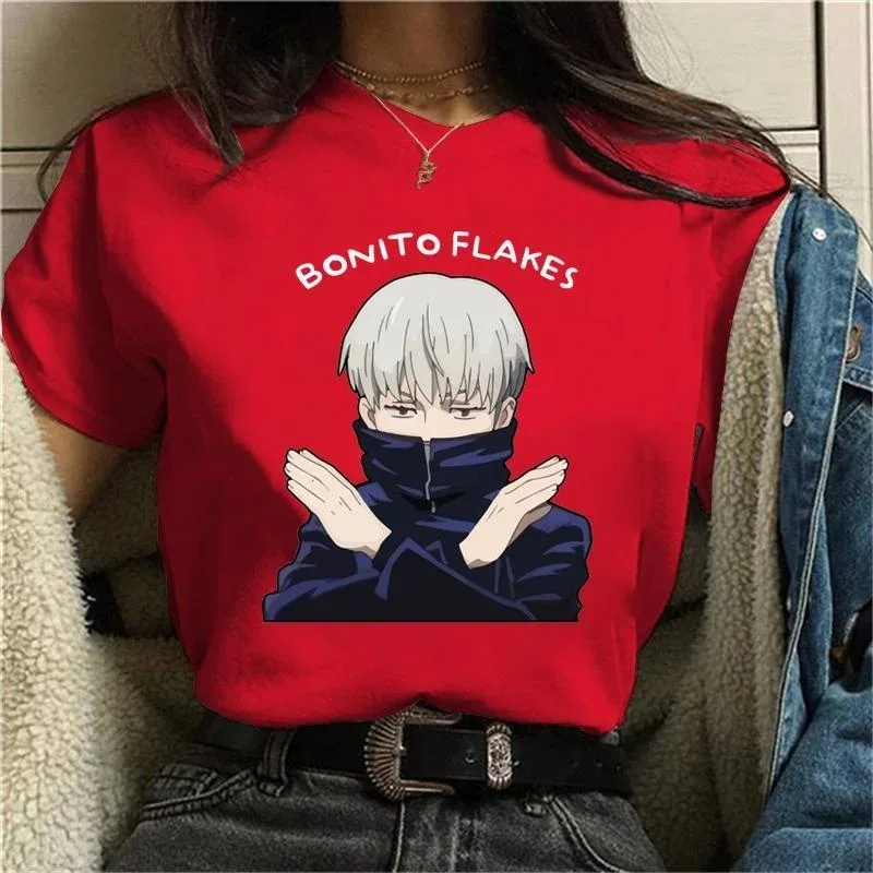 2024 New T-Shirt Funny Inumaki Toge Flat Print Short Sleeve Fashion Anime Crew Neck Summer Women's Street T-Shirt