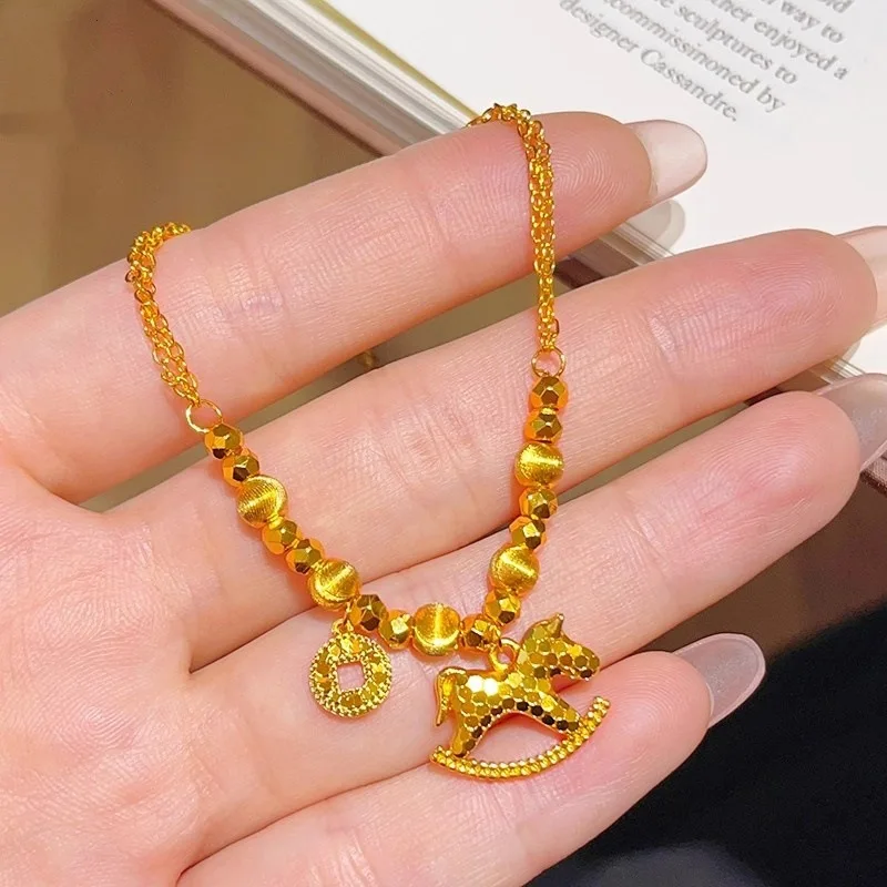 Luxury 24K 9999 Pure Gold real gold Cat's Eye Ice Break Ice Immediately Rich Bracelet Women's Transshipment Bead Bracelet