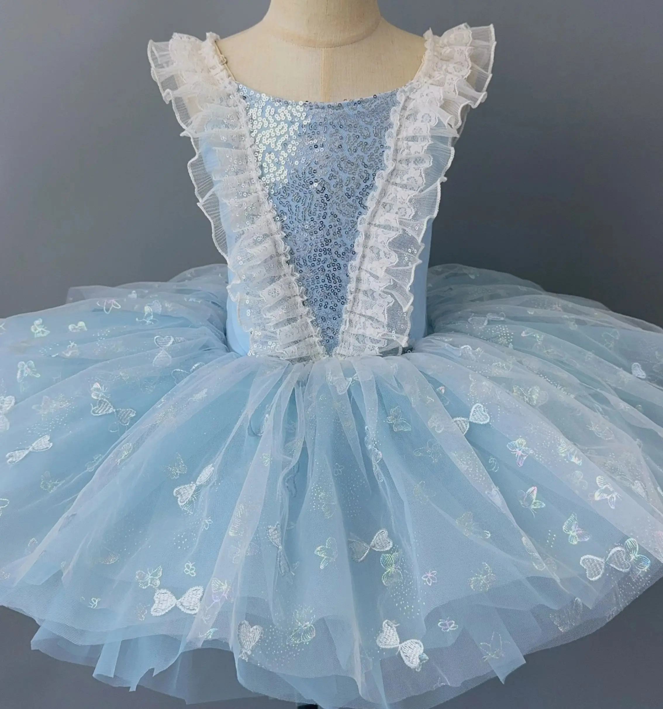 Blaues Ballett kleid für Mädchen Kinder Ballerina Kleid Kinder kleiner Schwan Kostüm Tutu Ballett Performance Kostüme Ballett rock