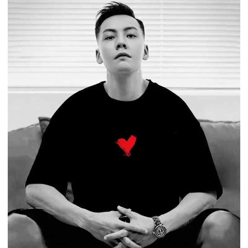 

Летняя модная брендовая хлопковая футболка с коротким рукавом, повседневная, свободного кроя, с принтом, дышащая, с круглым вырезом, для мужчин и женщин