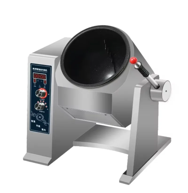 خزانة قلي روبوت برأسين، ماكينة طهي طبلة أوتوماتيكية أوتوماتيكية غير لاصقة، طعام ذكي تجاري #3