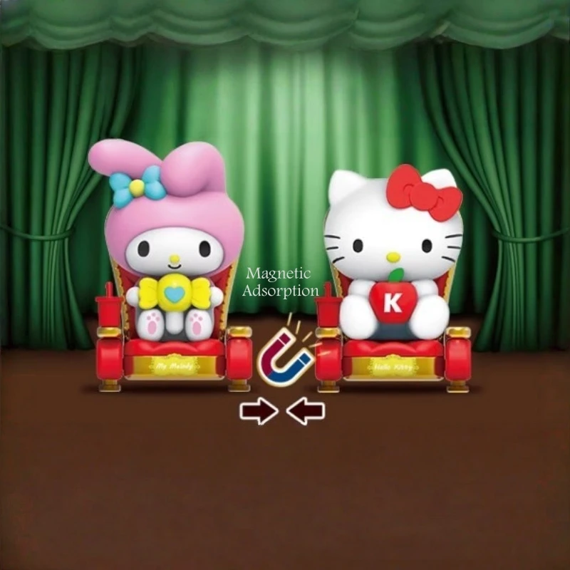 Echte Sanrio Family Theater Series Blind Box Kuromi Melody Anime Figuren Decoratie Cadeaus voor verjaardag Halloween Kerstmis
