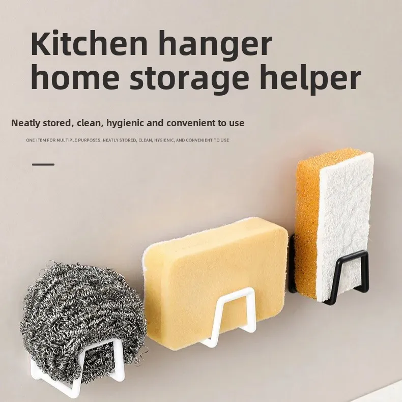 

Sponge Rack Kitchen Basin Stand No Punching Paste Creative Sink Drain Rack Storage Sink Multi-functional Simple and Practical