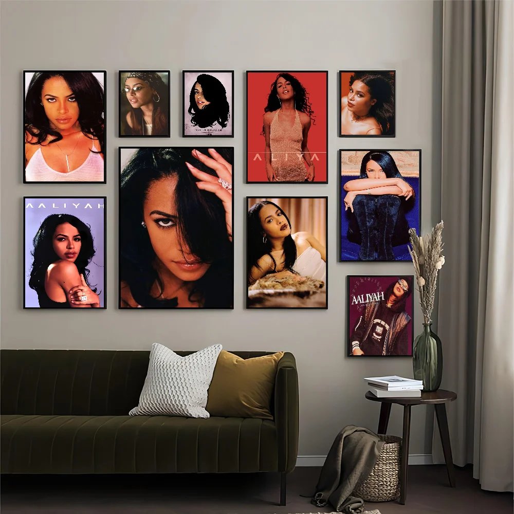 Singer A-Aaliyah Anime Posters Sticky Fancy Wall Sticker For Living Room Bar Decoration Room Wall Decor