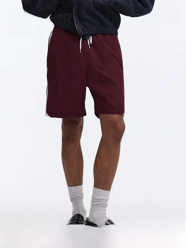 

H&M Men's Sporty Casual Shorts Elastic Waist Standard Fit 2026 Spring New Arrival Nylon And Spandex Blend Running Pants