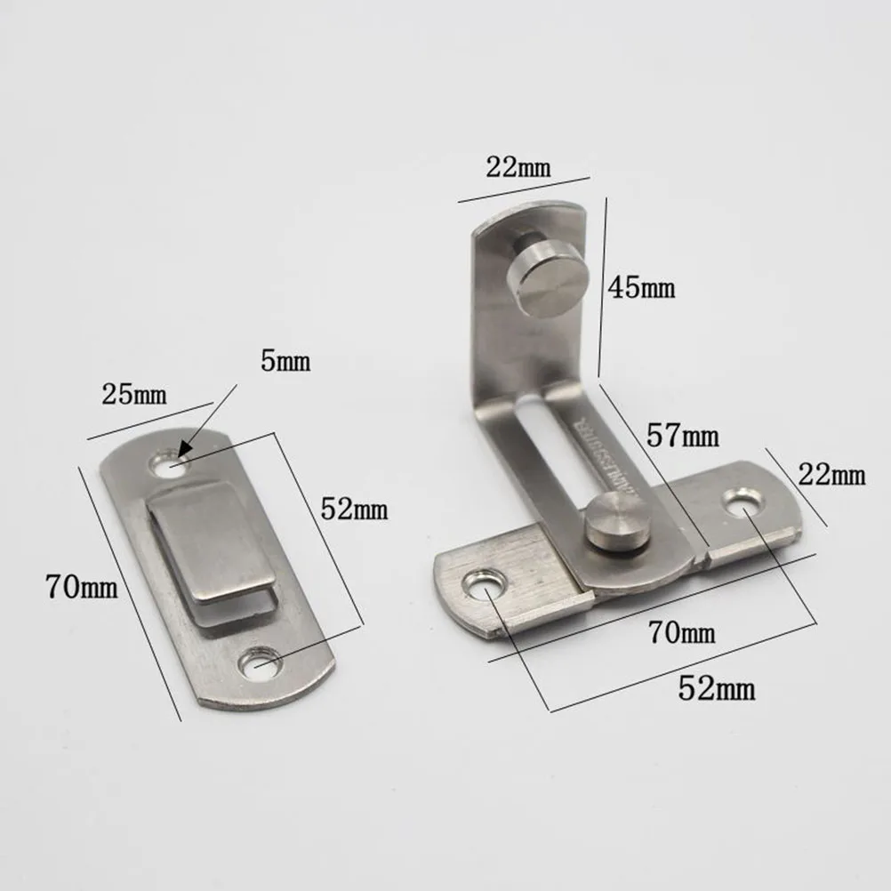 

2Pcs Stainless Steel Right Angle 90 Degree Door Latch Buckle Sliding Lock Heavy Duty Hasp for Doors Windows Furniture