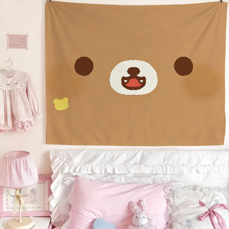 VIKAMA Cartoon Teddy Bear Wall Tapestry, Soft And Durable Polyester Fabric, Suitable For Bedroom And Living Room Decoration