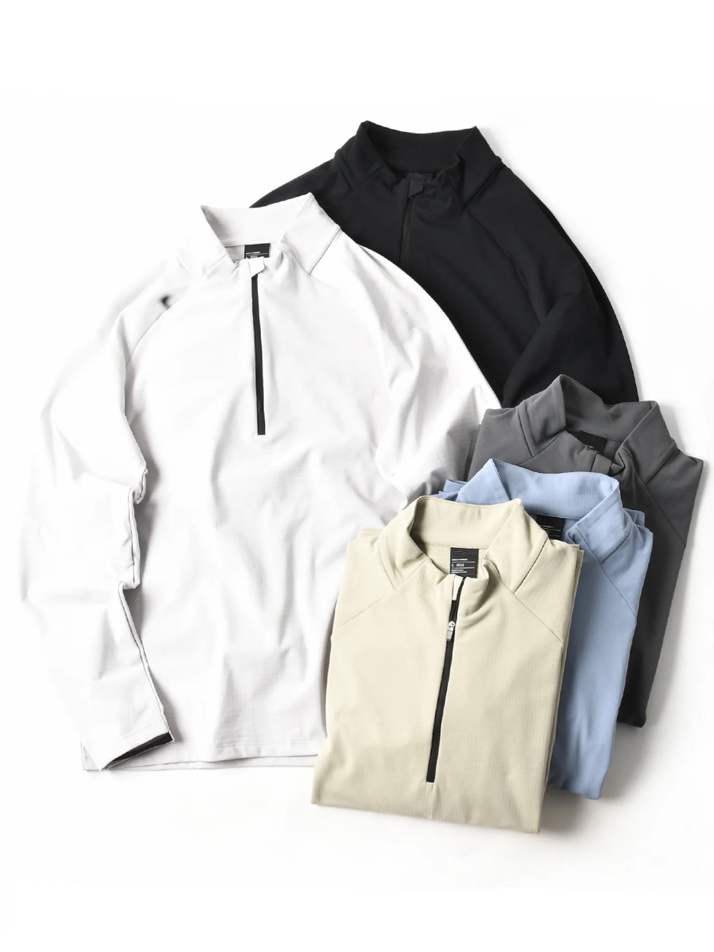 New American Style Quick Dry Fleece Warm Half Zip Stand Collar Long Sleeve T-Shirt Men's Loose Casual Base Shirt Autumn