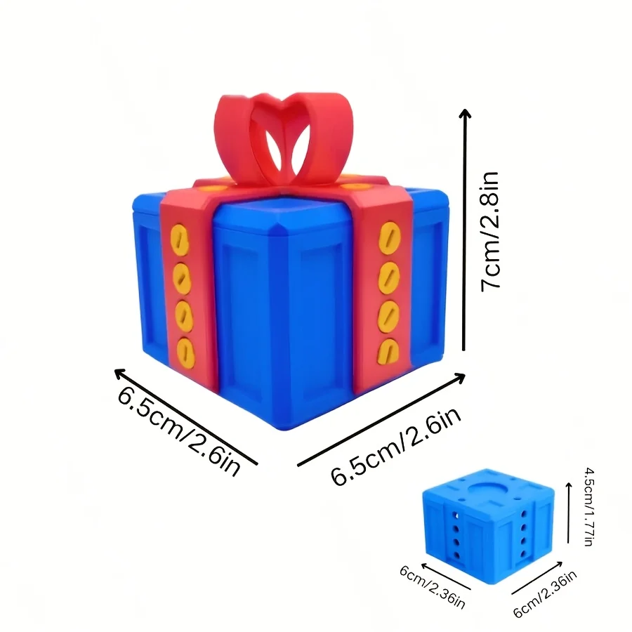 Streich nervige Geschenkbox mit Schrauben, 3D-gedruckt, sehr nervig, lustiger Zappel-Puzzle-Münzbehälter für Party, Festival, Weihnachten – Detail 3