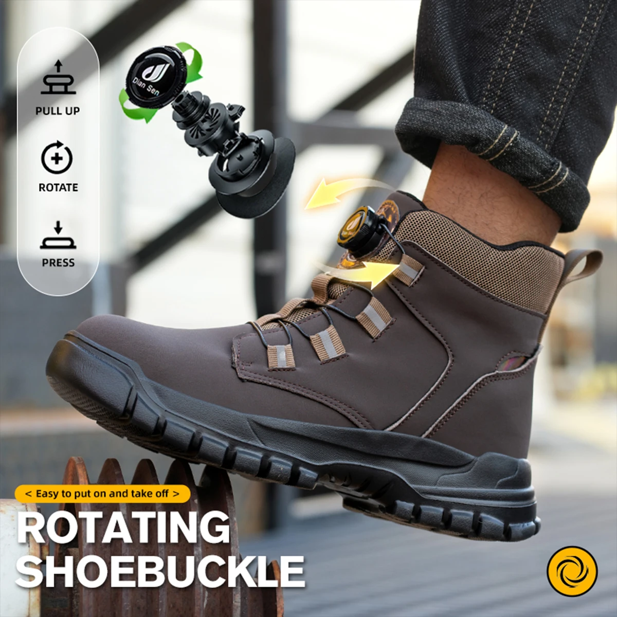 Waterproof Safety Boots Men Indestructible Steel Toe Work Boots Anti-smash Stab-resistant Safety Shoes Biker Botas Para Hombre view 4