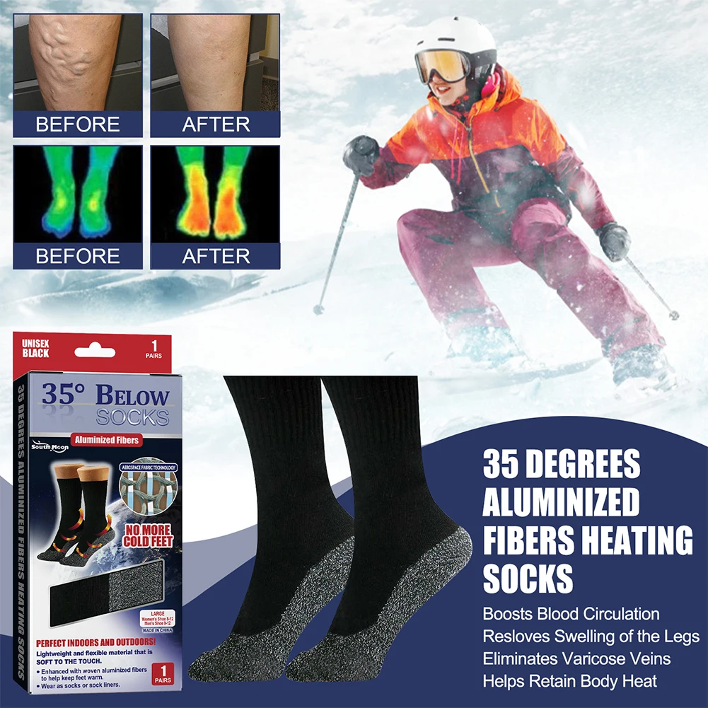 Chaussettes thermiques super douces pour hommes et femmes, chaussettes isolées pour temps froid, fibre plaquée aluminium, confort, hiver