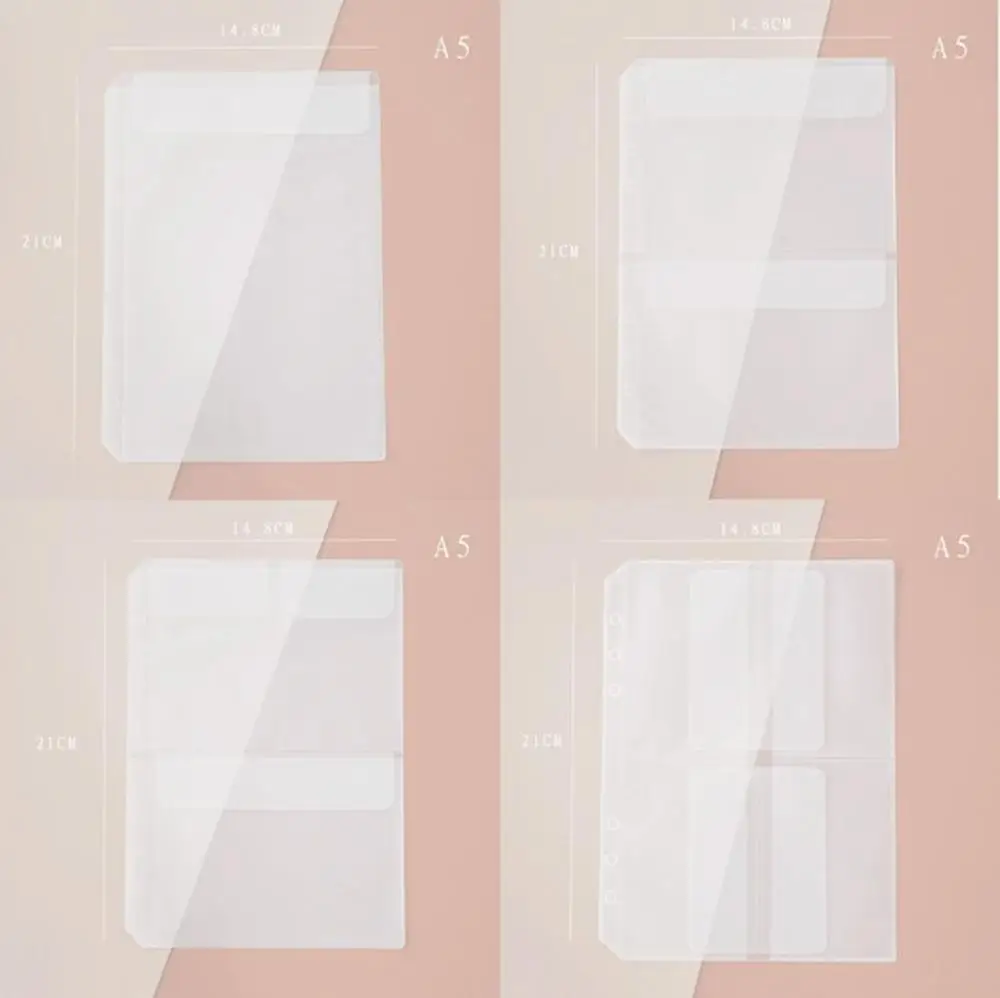 Scrapbook Stickers Storage Photo Album Refills Document Filing Bags Binder Pockets Binder Folders PVC Notebook Pouch Bags