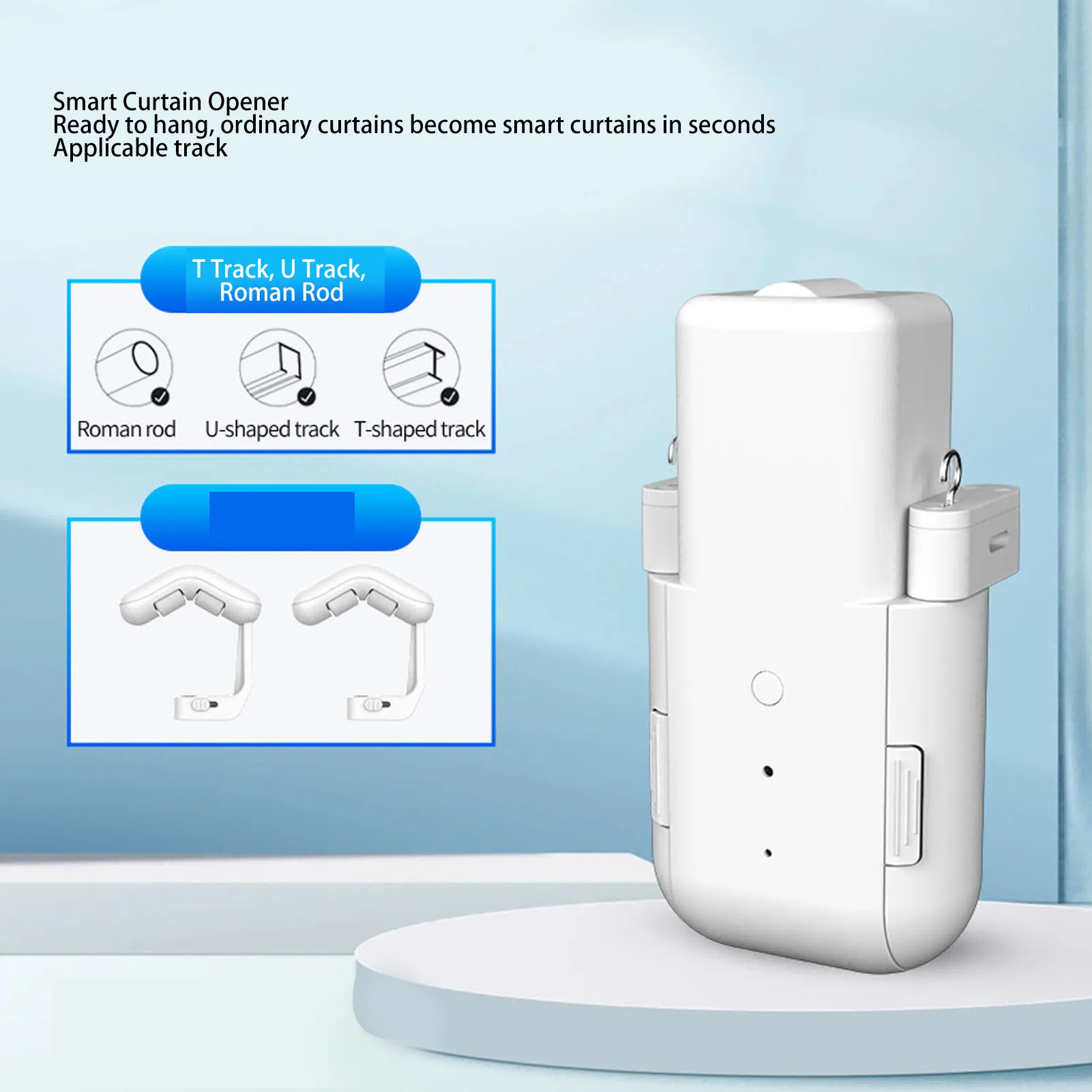 Automatyczny napęd do zasłon z timerem, zdalnym sterowaniem przez aplikację, sterowaniem głosowym, cichym silnikiem, elektryczny robot do zasłon z bramką dla rolet rzymskich.