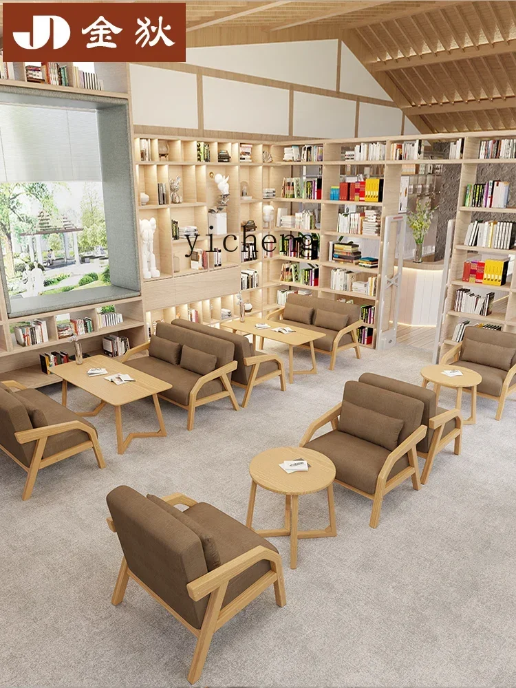 ZC Cafe Book Bar Milk Tea Shop Hotel Tea House Leisure Area Office Reception Negotiation Table and Chair Combination