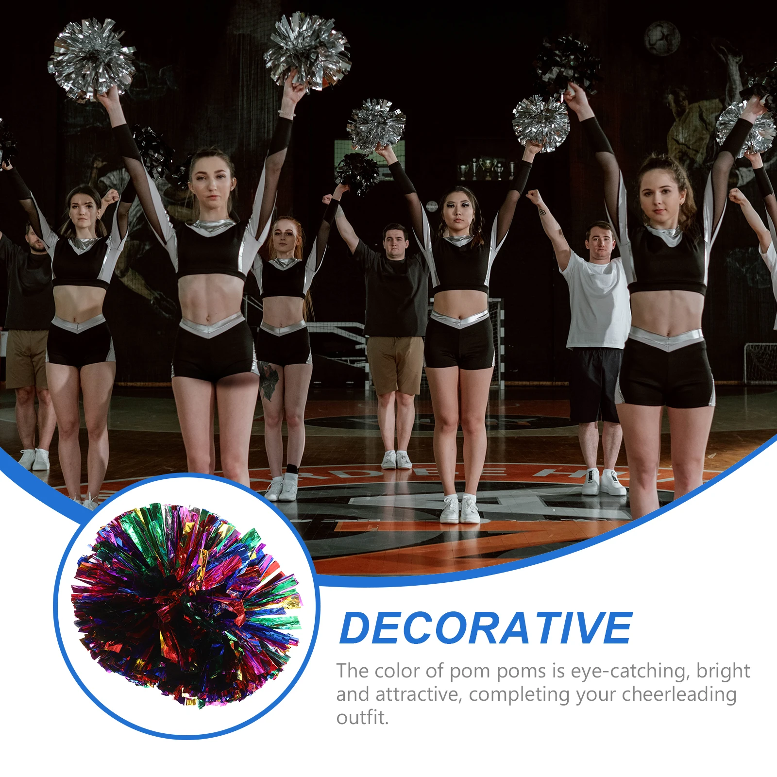 2 قطعة الكريات المحمولة لامعة معدنية التشجيع الدعائم للرقص الأحداث الرياضية زينة الحفلات زينة الأداء