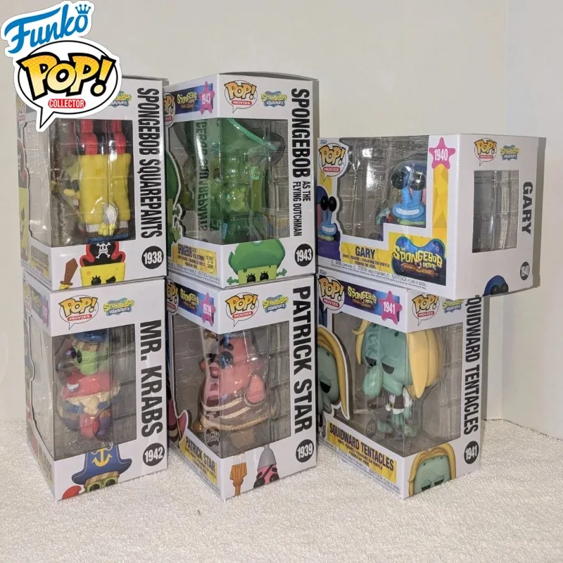 Figura de Acción Funko Pop Original de Bob Esponja, Patricio Estrella, Squidward Tentacles y Sr. Krabs para Regalo, Coleccionables y Adornos