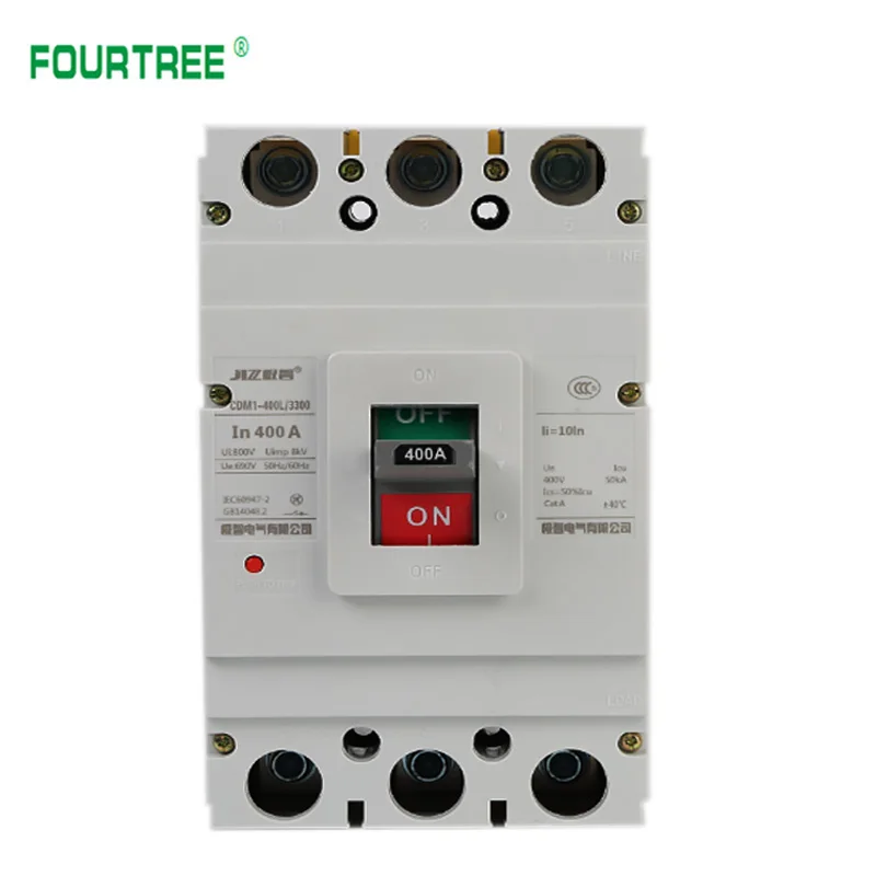 Mccb Moldou o Interruptor de ar Cdm1400l 3300 400v 5060hz da C.a. da Proteção da Sobrecarga do Curto-circuito do Interruptor do Case 3p 315a 350a 400a
