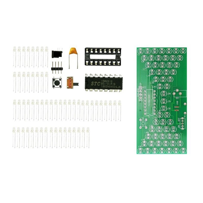 Funny Electric Production Kits Precise Analog Electronic Hourglass Kit With LED Lamp Double Layer PCB Board 84X40mm