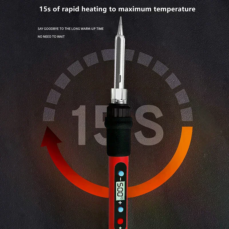 

Паяльник с цифровым ЖК-дисплеем, 80 Вт, с переключателем ВКЛ/ВЫКЛ, керамический нагреватель, паяльные наконечники, сварочные инструменты с регулируемой температурой