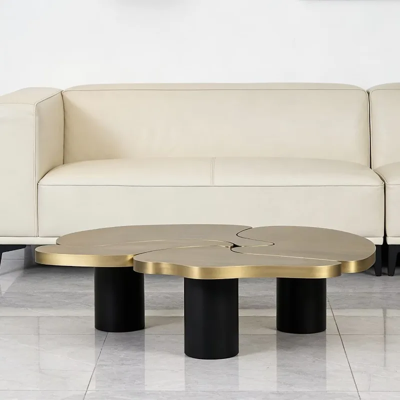 luxury special-shaped coffee table metal countertop living room designer art stainless steel tea table creative coffee table