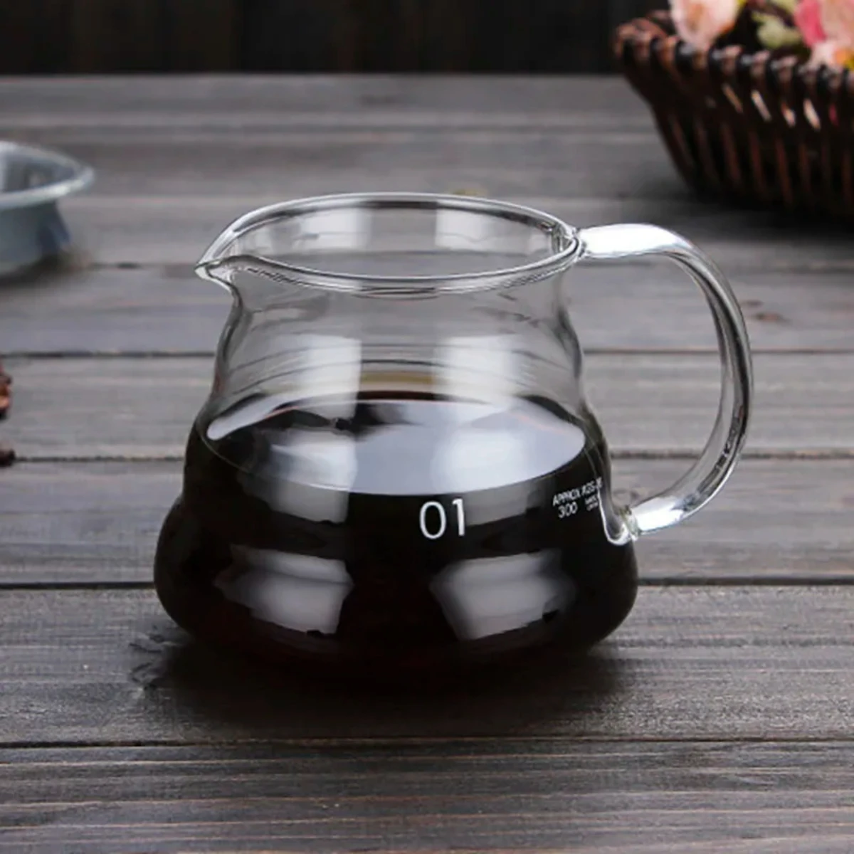 

Coffee Carafe, 350/600ml Coffee Clear Glass Kettle Sharing Pot with Lids, Pour Over Coffee Espresso Maker Accessories