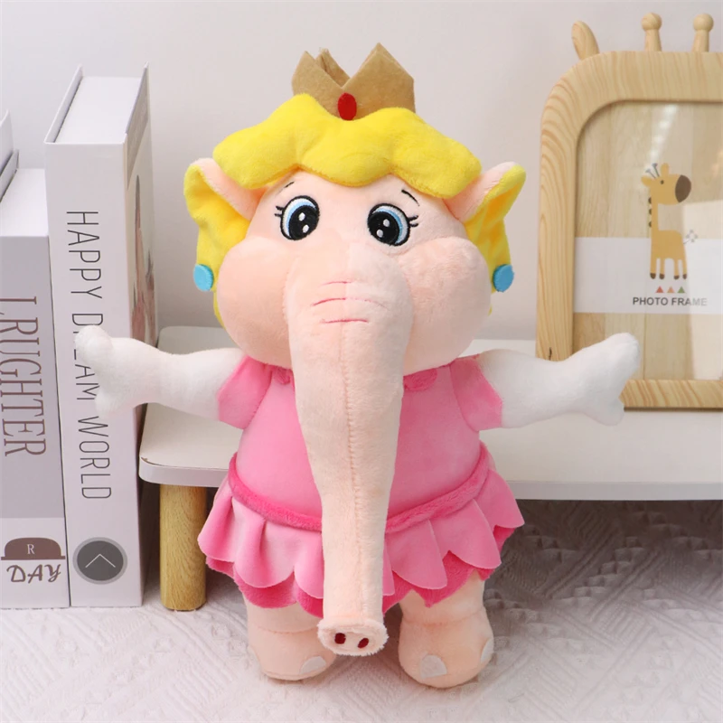 Kawaii Elephant Mario Luigi Bros Princess Peach Daisy Poplin Plush Toy Cute Anime Rolla Koopa Bowser Stuffed Peluche Dolls Gift