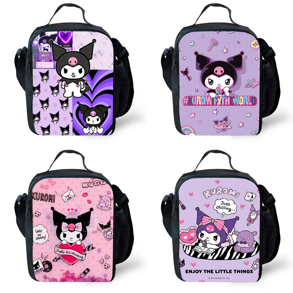 Kuromi Lunch Bags for Child,Cartoon School Picnic Bags for Girls Boys,Large Kids Cooler Bags for 4-10 years Students
