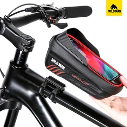 WILD MAN E12X Bicycle Bag EVA Hard Shell Waterproof Touch Screen Front Beam Bag Quick Release Bracket Crossbeam Upper Tube Bag