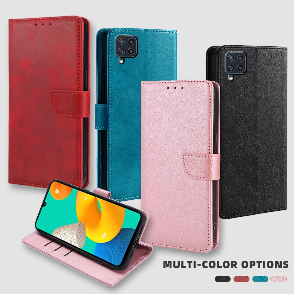 Leather Wallet Phone Case for Samsung Galaxy M52 M12 M51 M31S M32 M31 Prime M22 M21 M21S M11 Flip Cover with Card Slots