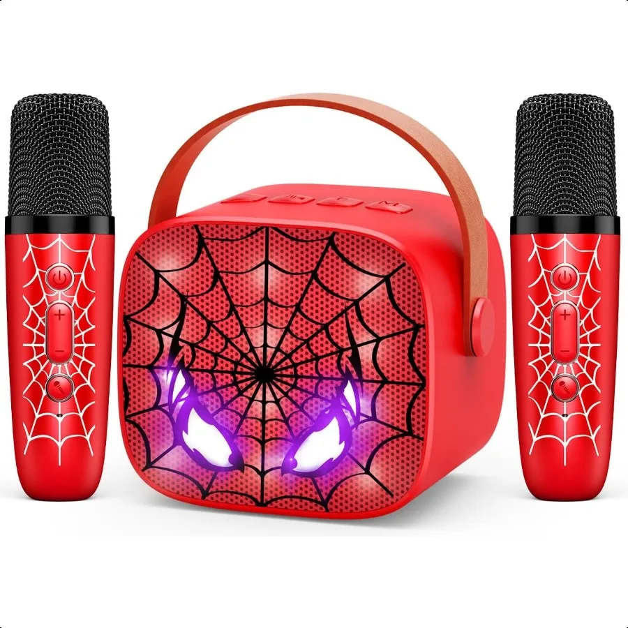 

Mini Karaoke hine Toys Gifts: Toys Birthday Gifts for 4 5 6 7 8 9 Years Old Girl Boy LED Portable Bluetooth Speaker with 2 Wire