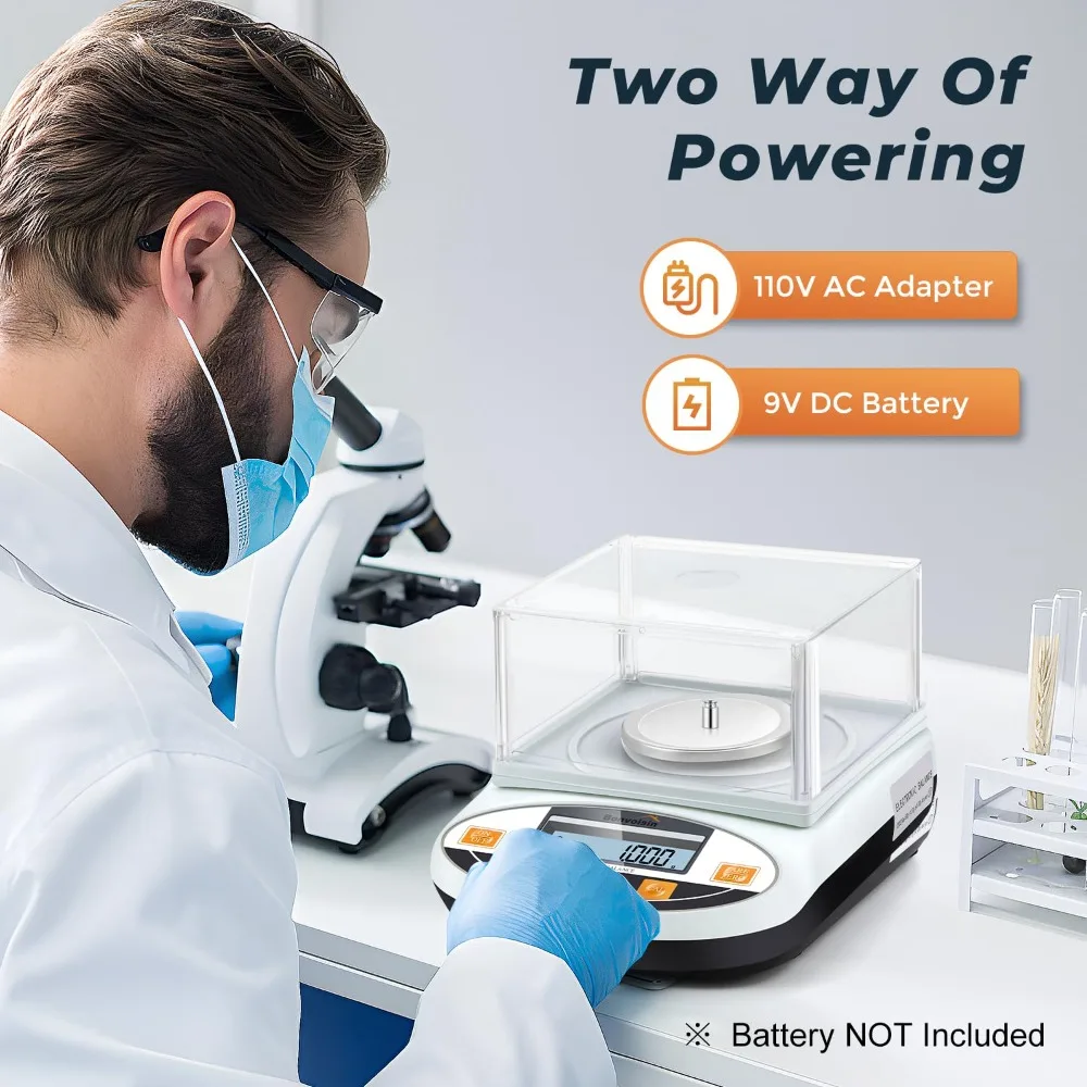 ميزان تحليلي 100 جرام × 0.001 جرام مقياس مختبر عالي الدقة مقياس إلكتروني دقيق للمختبر العلمي 1 مليغرام