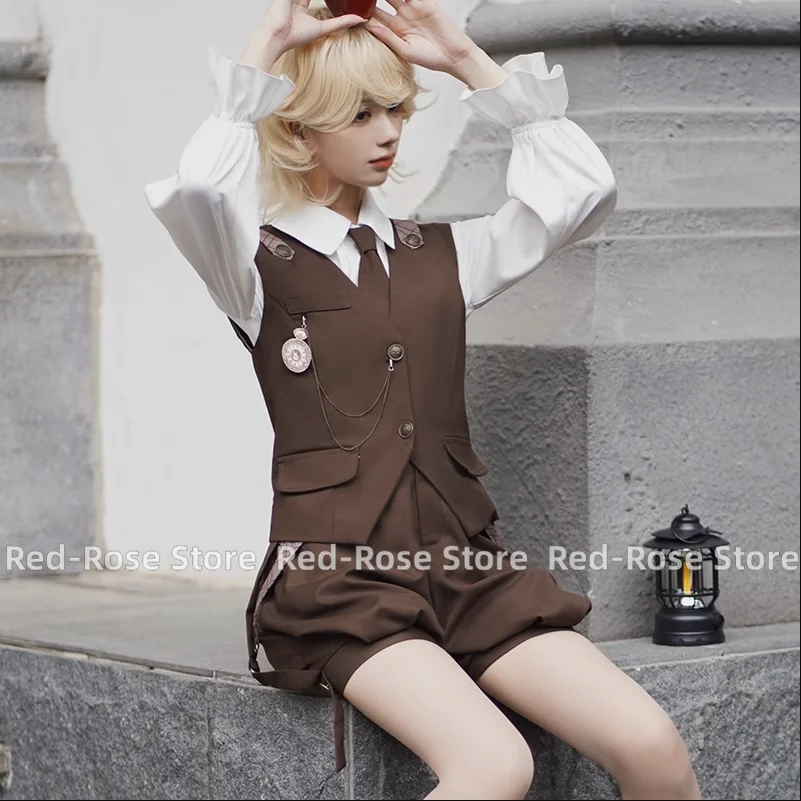 

Cosplay Detective Lolita Shirt Vest Strap Pants Prince Spring Summer Suit Japanese Campus