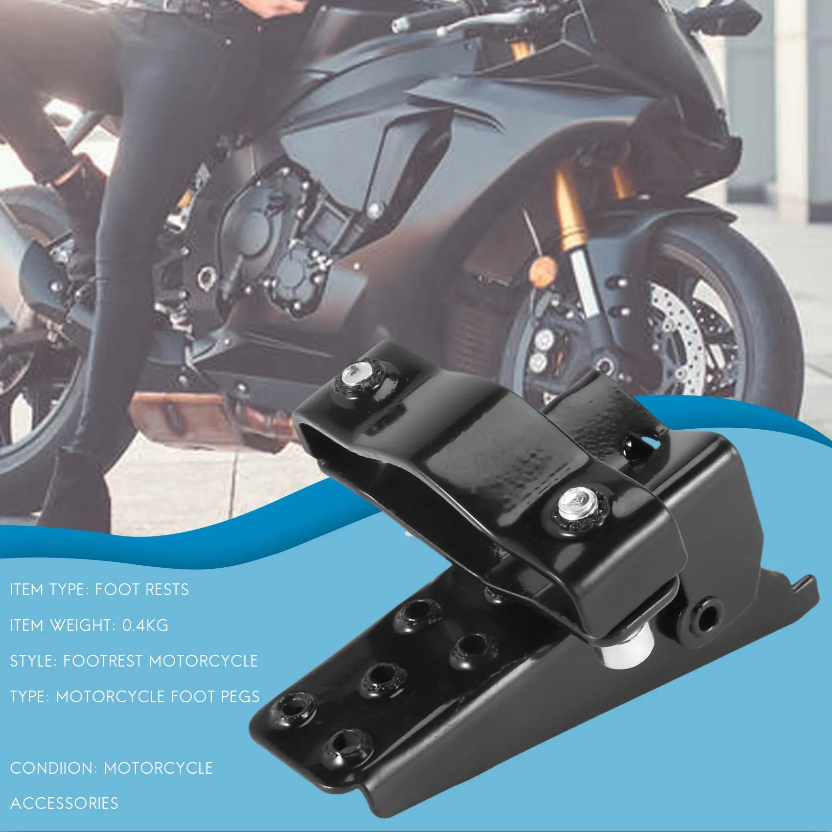 New 1-pair black steel motorcycle bike Accessories Frame Foot-pedal folding custom-designed size mm-30