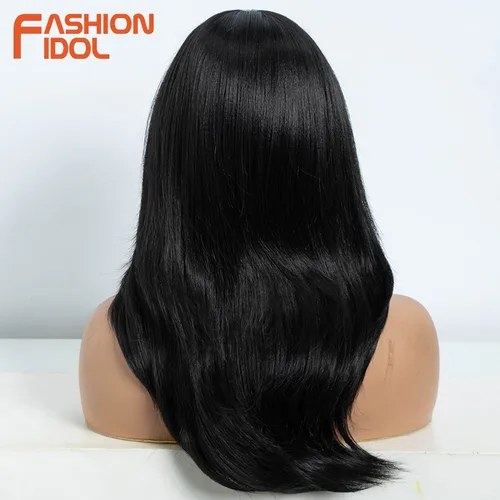 Imagen 2 del producto FASHION IDOL-pelucas frontales de encaje liso para mujer, 20 pulgadas/50cm, uso sintético, pelucas de encaje fáciles, Rubio degradado, pelo de Lolita, Cosplay