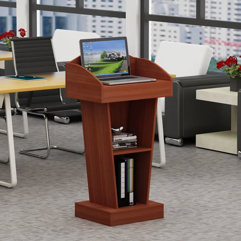 Podium Lecture Podium Small Vertical Welcome Desk Reception Desk Solid Wood Multimedia Conference Room Simple And Modern