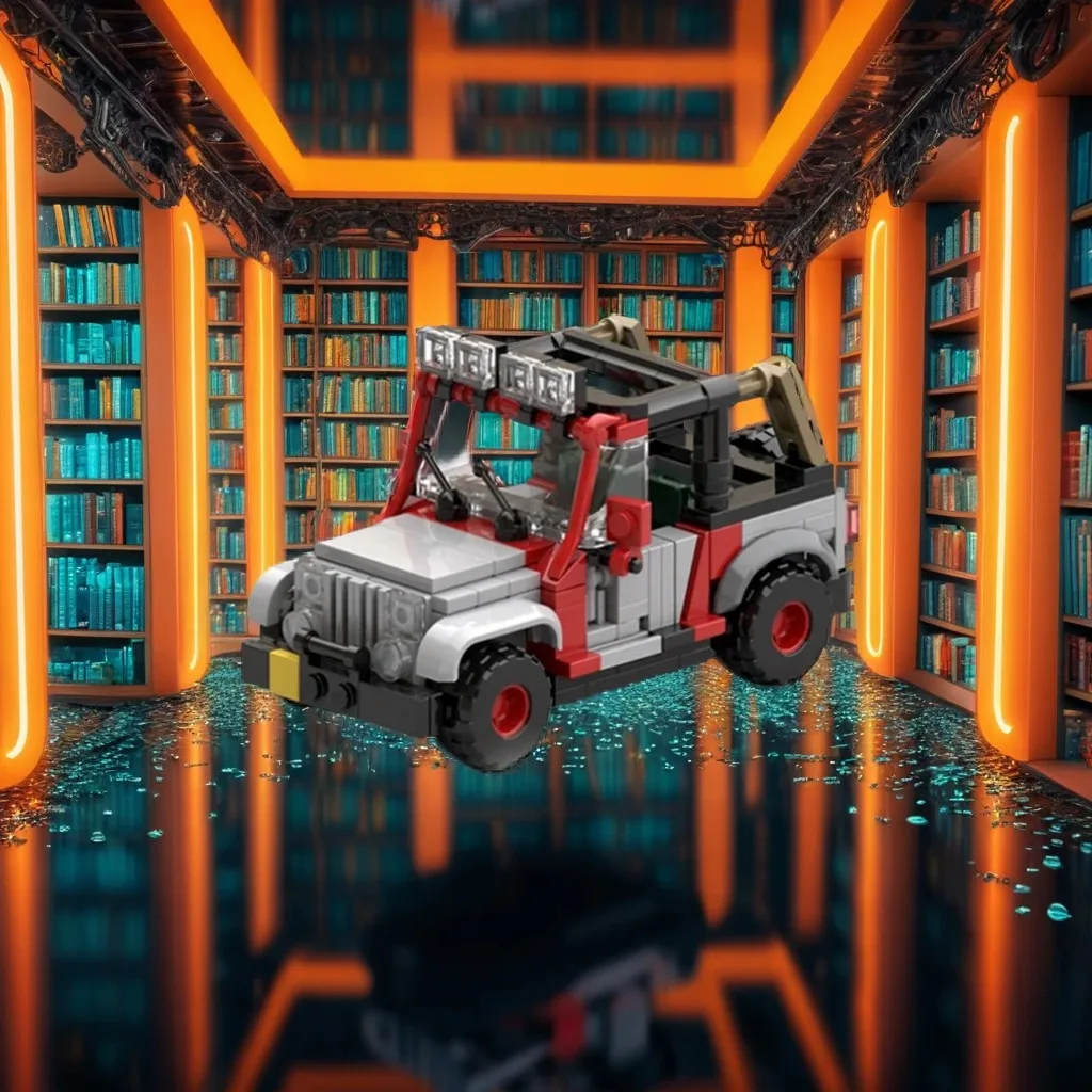 

211 Pcs Jurassices Park Staff Jeep Off-Road Vehicle Custom MOC Creation Building BlocksToys Gift